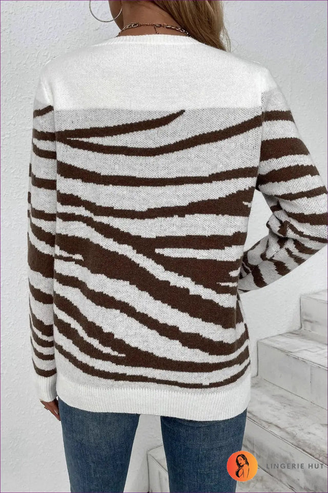 Striped Jumper with Button Detail - Effortless Everyday Ease