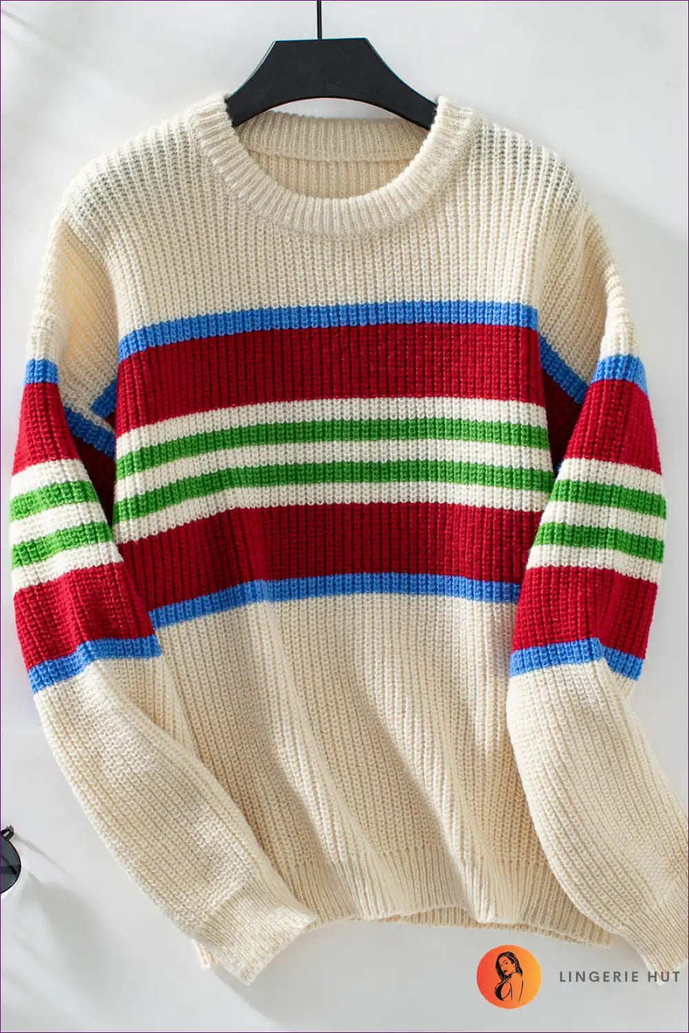 Jumper with Multi-stripe Pattern - Weekend Wanderer for All Season, Autumn, Casual, Everyday,