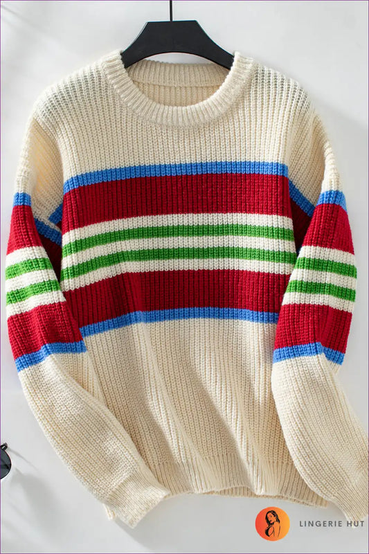 Jumper with Multi-stripe Pattern - Weekend Wanderer for All Season, Autumn, Casual, Everyday,