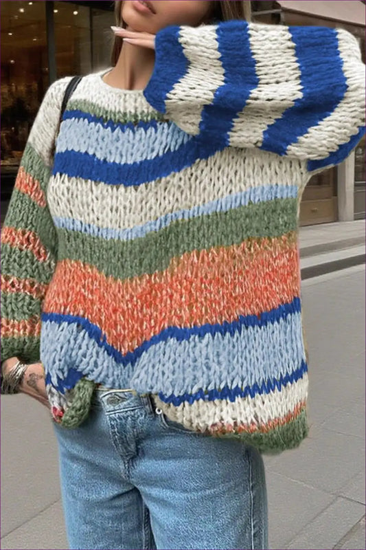 Jumper with Rainbow Stripes - Weekend Adventure - Lingerie Hut - All Season • Autumn • Casual • Cotton • Everyday