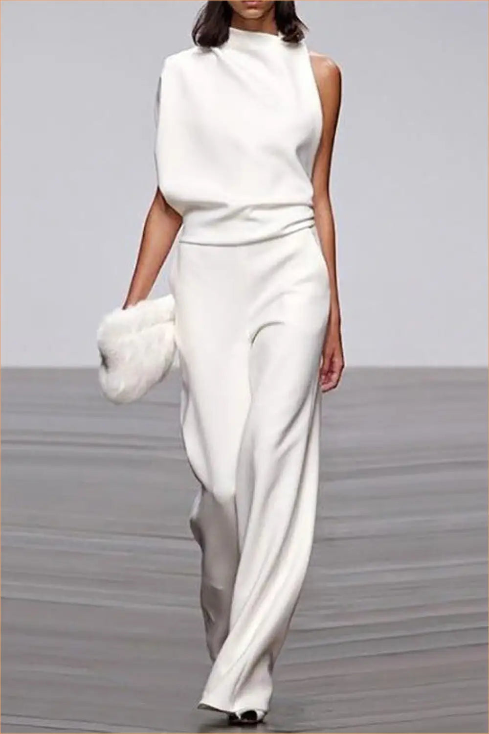 Jumpsuit with Asymmetric Neckline - Modern Minimalism - Clothing • Elegant • Everyday • Glamour - Lingerie Hut