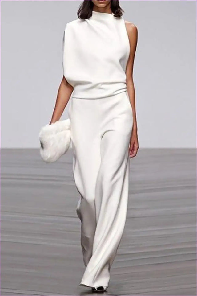 Jumpsuit with Asymmetric Neckline - Modern Minimalism