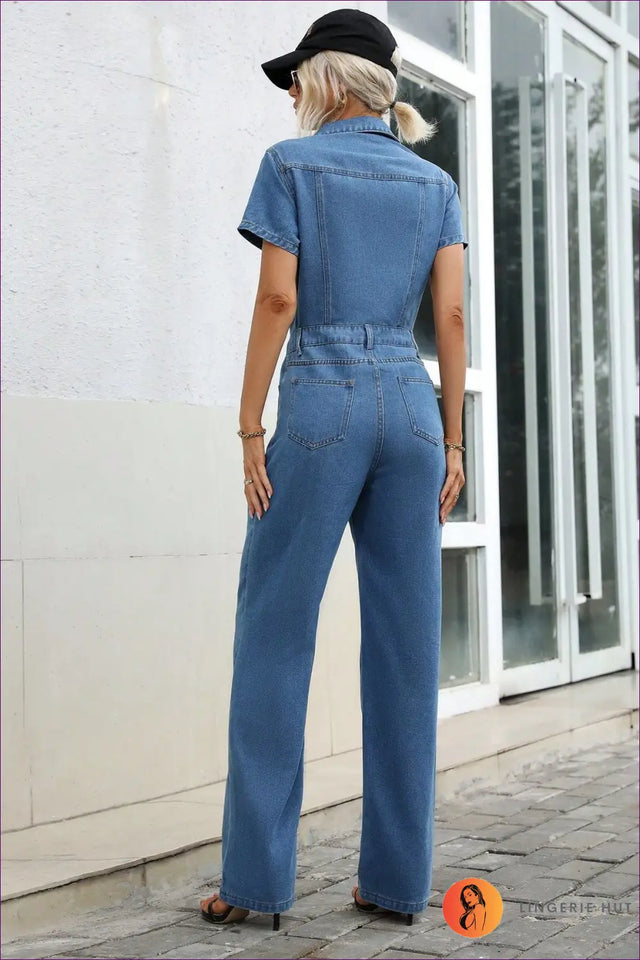 Jumpsuit with Button Front - Casual Chic