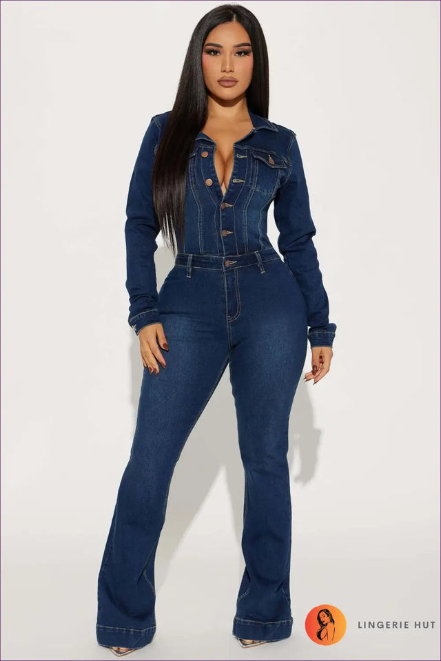 Jumpsuit with Button-Front Detail - Weekend Confidence
