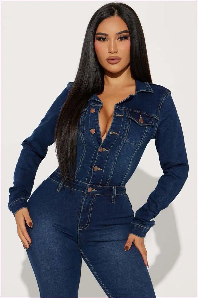 Jumpsuit with Button-Front Detail - Weekend Confidence