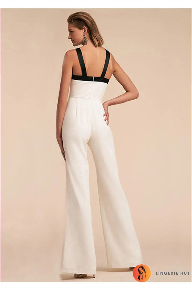 Jumpsuit with Contrast Bow Detail - Modern Romance