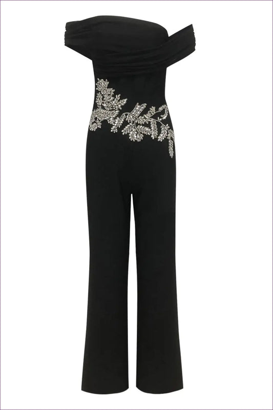Jumpsuit with Embellished Waist - Evening Drama - Lingerie Hut - All Season • Autumn • Backless • Cutout • Evening Wear