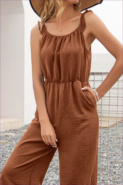 Jumpsuit with Gathered Waist - Casual Comfort - Lingerie Hut - All Season • Boho • Cotton • Everyday
