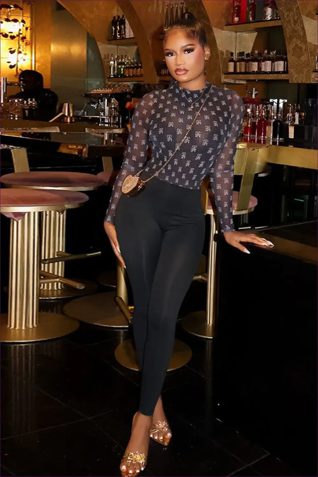 Bodysuit with Graphic Print Sleeves - Urban Edge