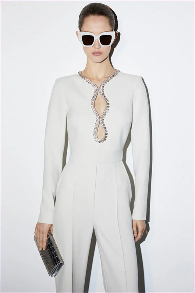 Jumpsuit with Keyhole Cutout - Modern Romance