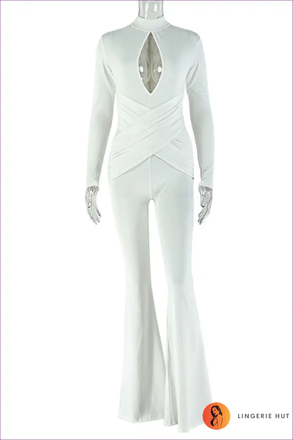Jumpsuit with Keyhole Detail - Contemporary Chic for Autumn, Bodycon, Cutout, Date Night, Glamour