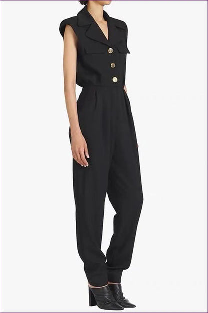 Jumpsuit with Lapel Detail - Professional Power - Lingerie Hut - All Season • Autumn • Casual • Everyday • Formal Wear