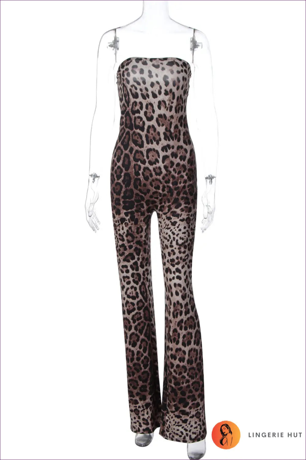 Jumpsuit with Leopard Print - Statement Making - s / Lingerie Hut - All Season • Animal • Backless • Cutout • Evening