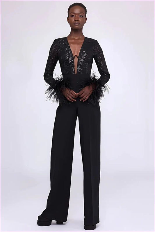 Jumpsuit with Sequin Bodice - Glamorous Nights - Xs / Black - Lingerie Hut - All Season • Evening Wear • Formal