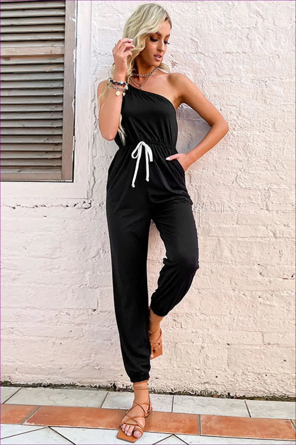 Jumpsuit with one Shoulder - Night out Drama - Lingerie Hut - All Season • Bodycon • Cutout • Date Night • Evening Wear