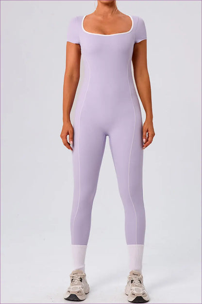 Jumpsuit with Square Neckline - Athletic Confidence - Lingerie Hut - Activewear • All Season • Bodycon • Casual • Cutout