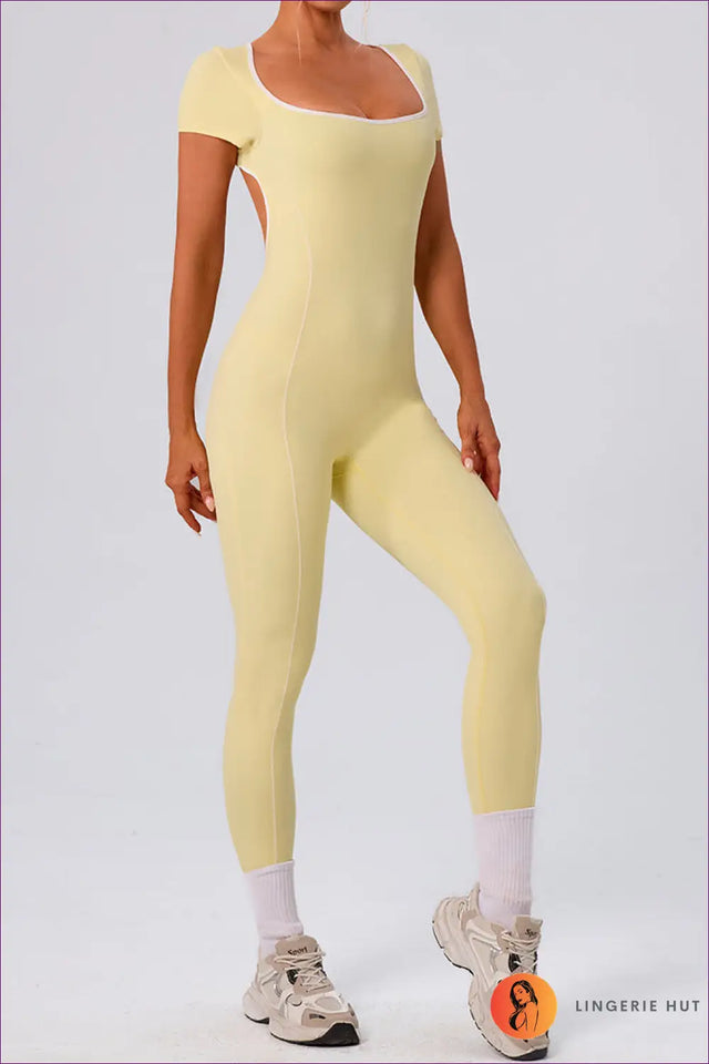 Jumpsuit with Square Neckline - Athletic Confidence