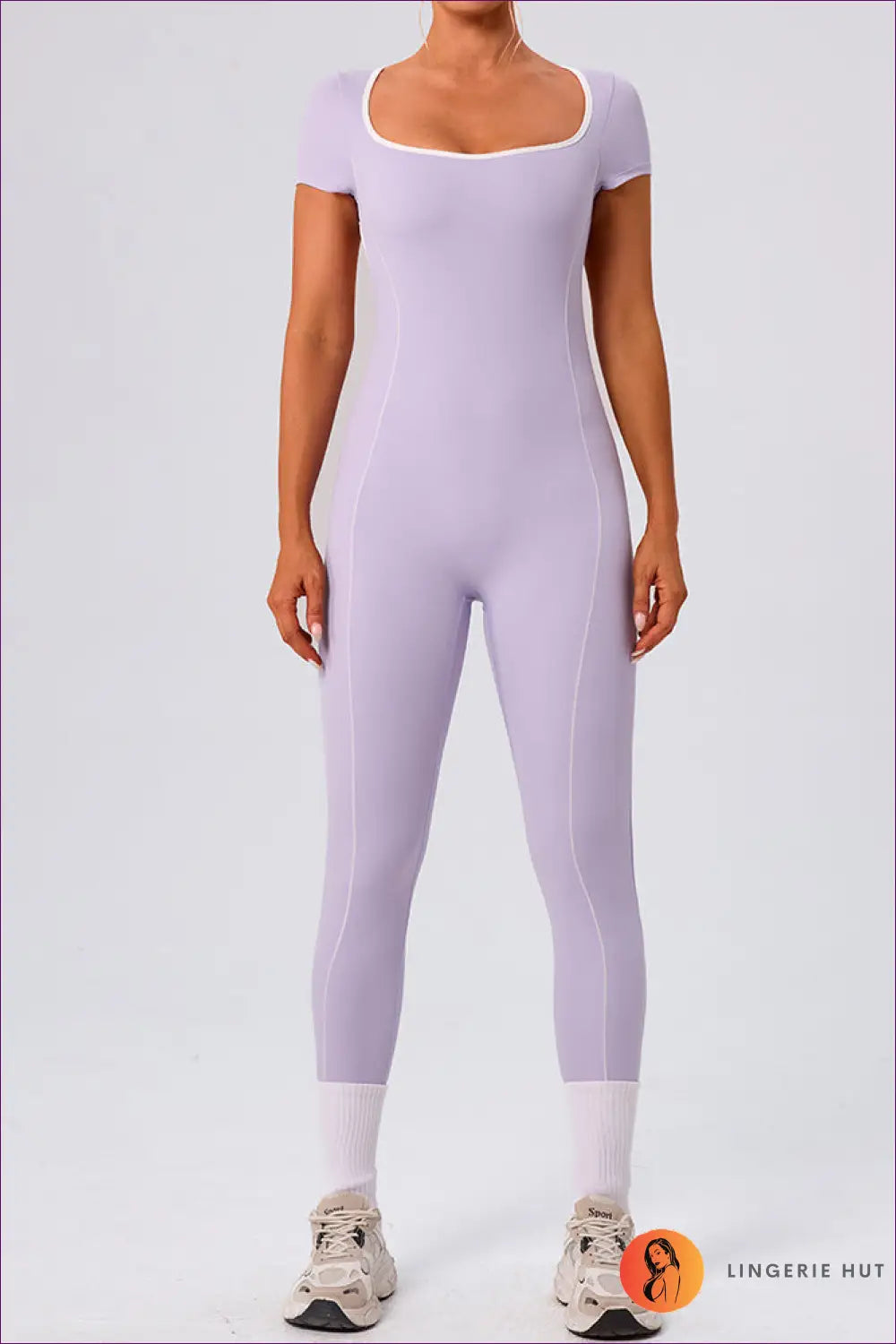 Jumpsuit with Square Neckline - Athletic Confidence - S/4 / Light Purple - Lingerie Hut - Activewear • All Season