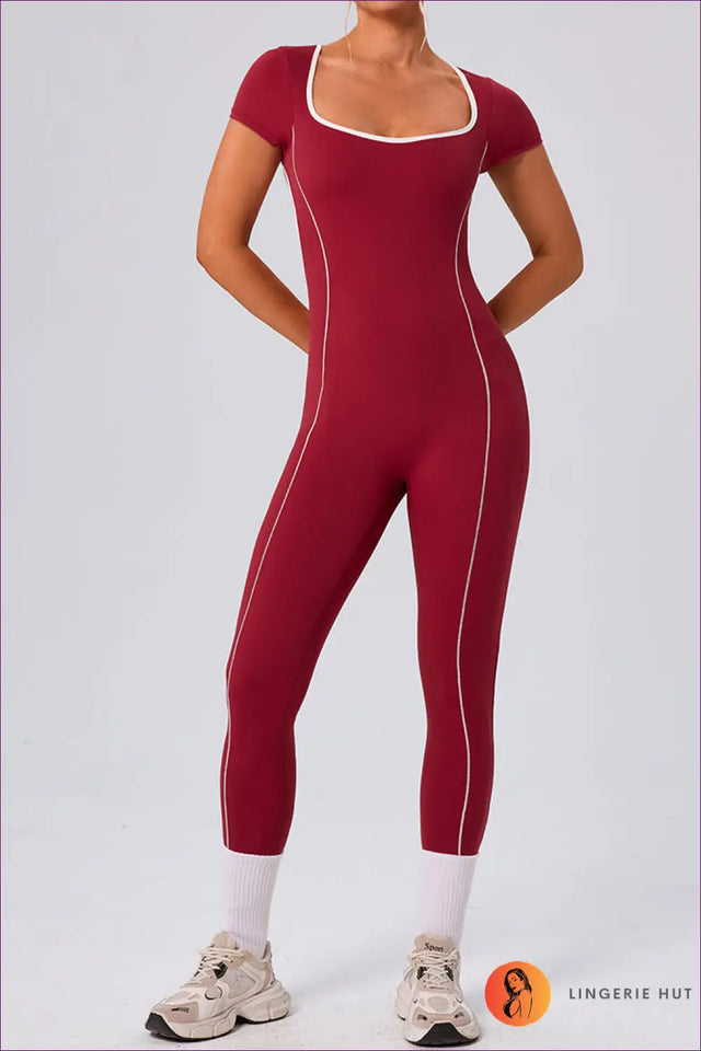Jumpsuit with Square Neckline - Athletic Confidence