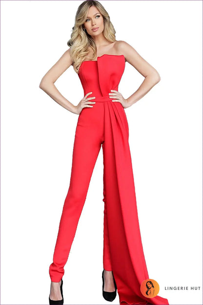 Strapless Dress - Refined Glamour - s / Red - Jumpsuit - Clothing • just in • Modest - Lingerie Hut
