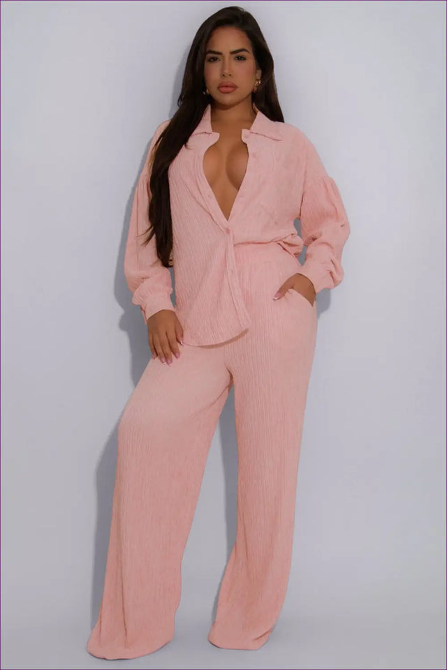 Button Front Loungewear Pyjama Set