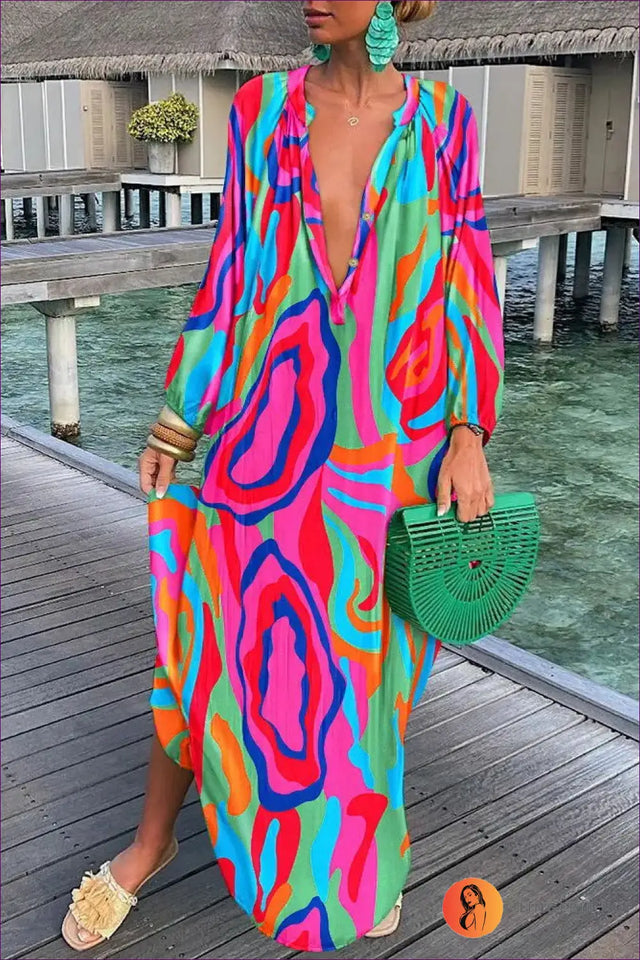 Kaftan Shirt Maxi Dress - Effortless Holiday Ease