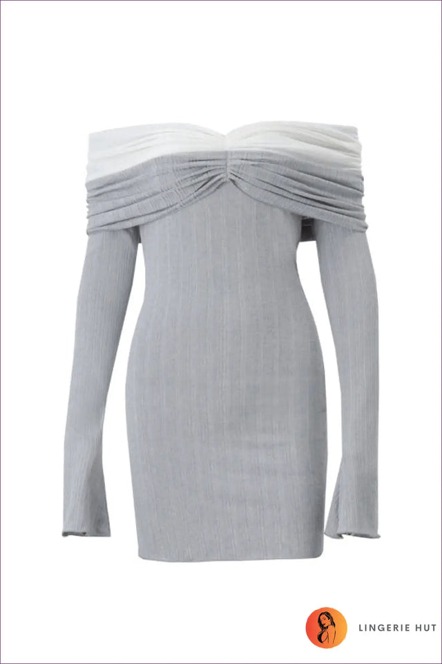 Knit Mini Dress with Off-Shoulder Detail - Effortless Elegance
