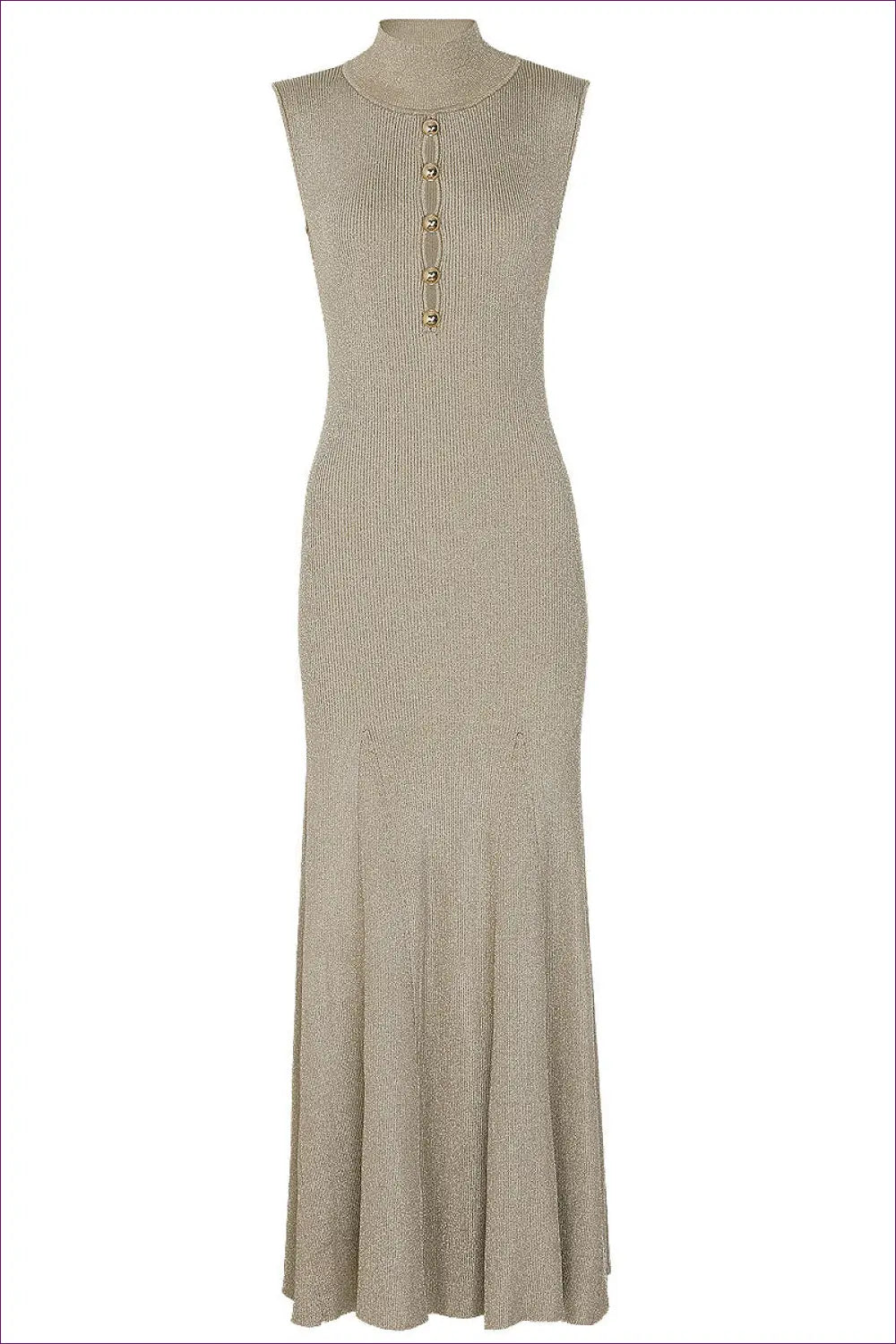 Knit Maxi Dress with Button Detail - Effortless Elegance - Dresses - Button Front • Casual • Clothing • Everyday