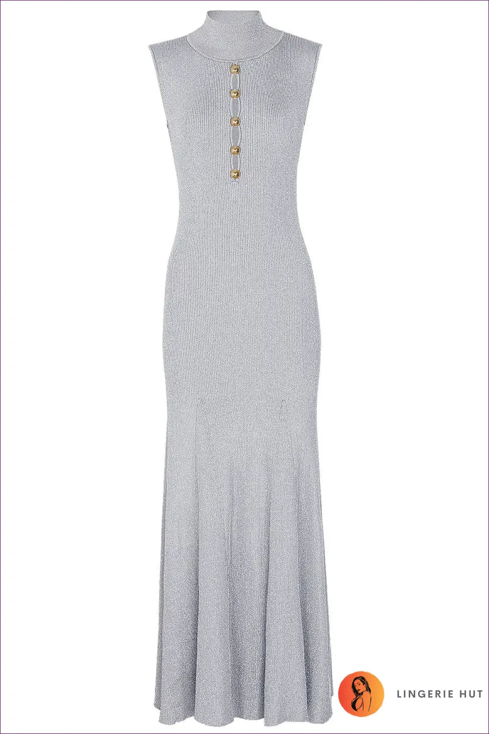 Knit Maxi Dress with Button Detail - Effortless Elegance - s / Silver - Dresses - Button Front • Casual • Clothing