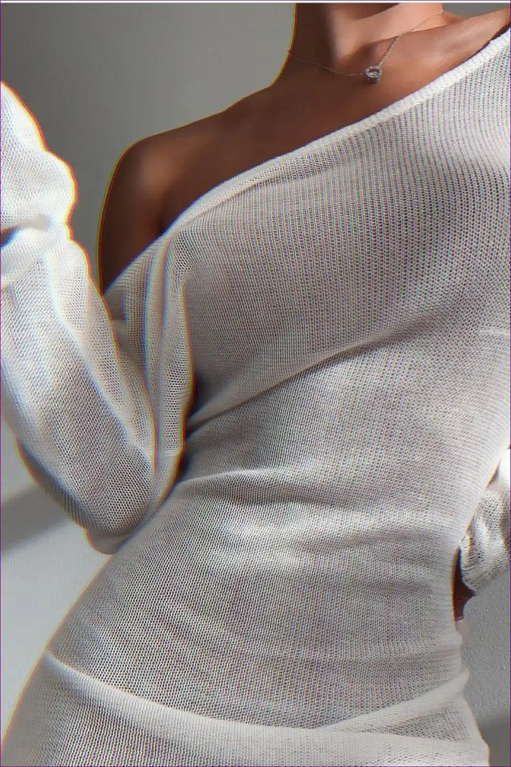 Knit Midi Dress with Textured Weave - Minimalist Chic