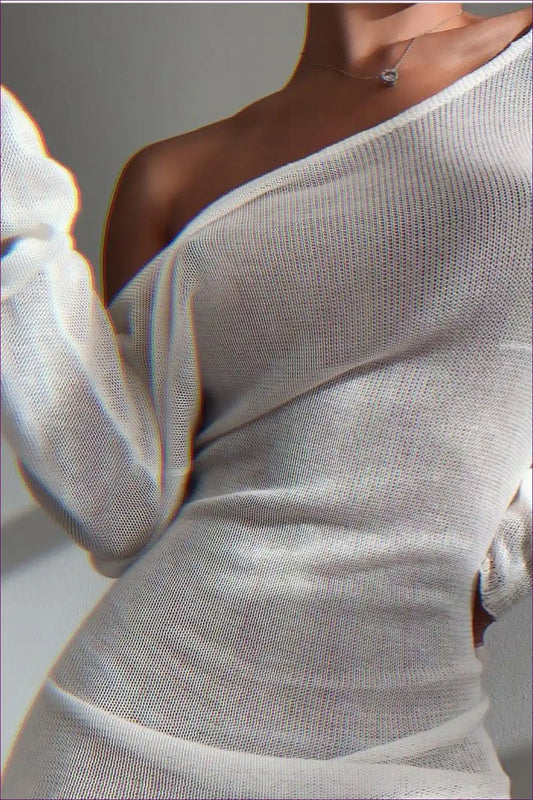 Knit Midi Dress with Textured Weave - Minimalist Chic