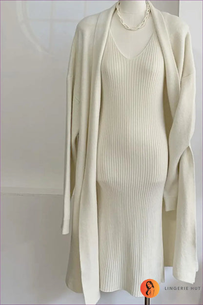 Knit co Ord Set - Calm Confidence All Day - one Size / Ivory - Loungewear - Lingerie Hut - All Season • Autumn • Casual