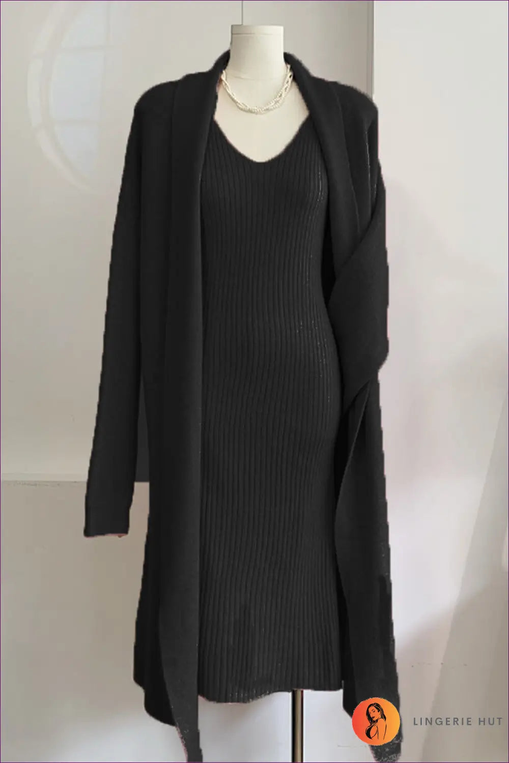 Knit co Ord Set - Calm Confidence All Day - one Size / Black - Loungewear - Lingerie Hut - All Season • Autumn • Casual