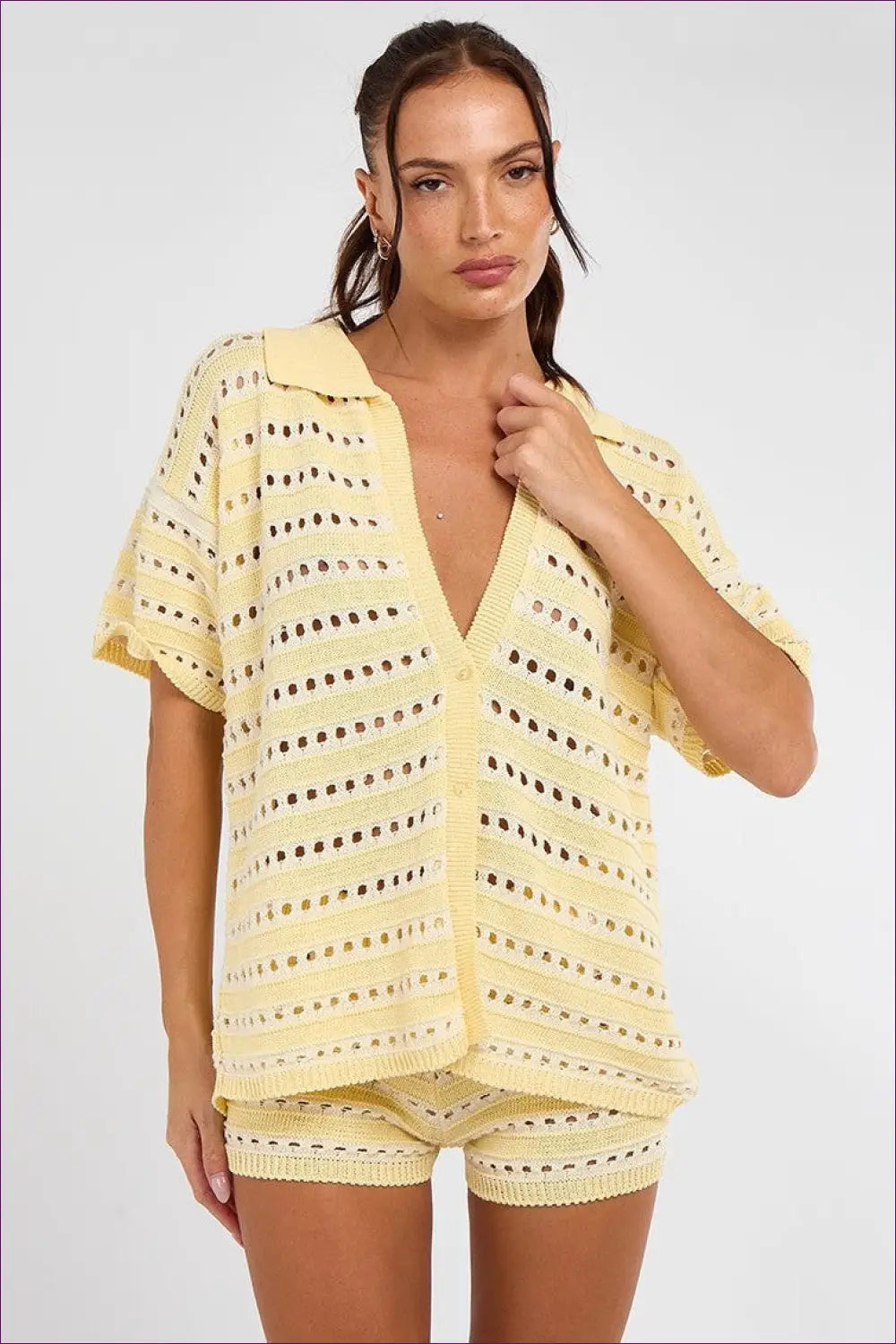 Knit Co-ord Set with Collar Detail - Poolside Downtime - Loungewear - Casual • Everyday • just in • Modest - Lingerie