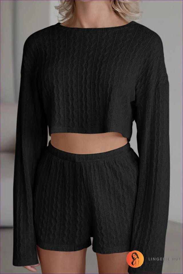 Cable Knit Co Ord Set - Off-Duty Comfort