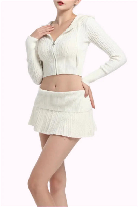 Knit Set with Hooded Top - Cosy Weekend Ritual - co Ord - Lingerie Hut - All Season • Casual • Everyday • Header-fixed