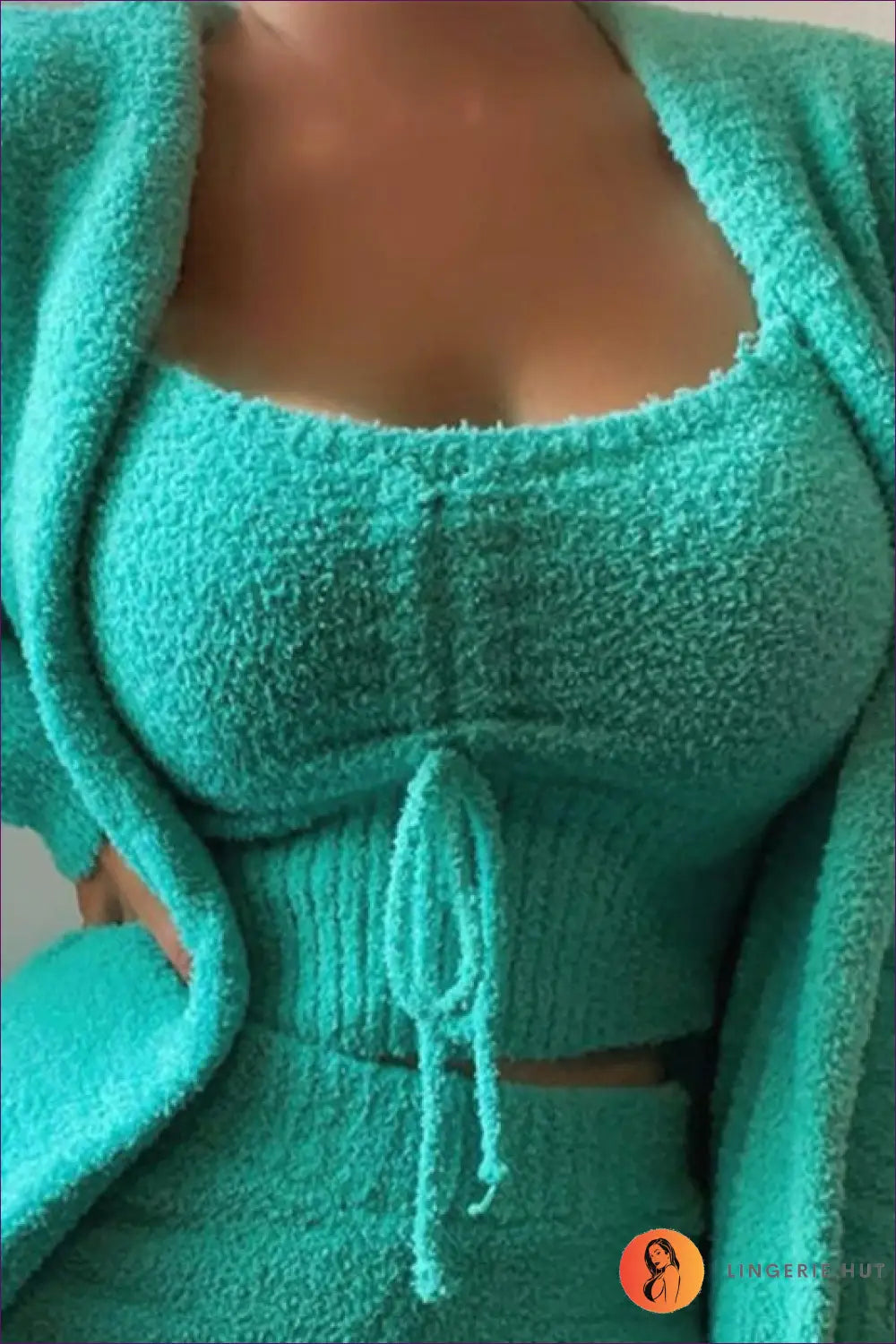 Knitted Loungewear Set with Tie-up Detail - Effortless Comfort Edit - Lingerie Hut - All Season • Casual • Casual