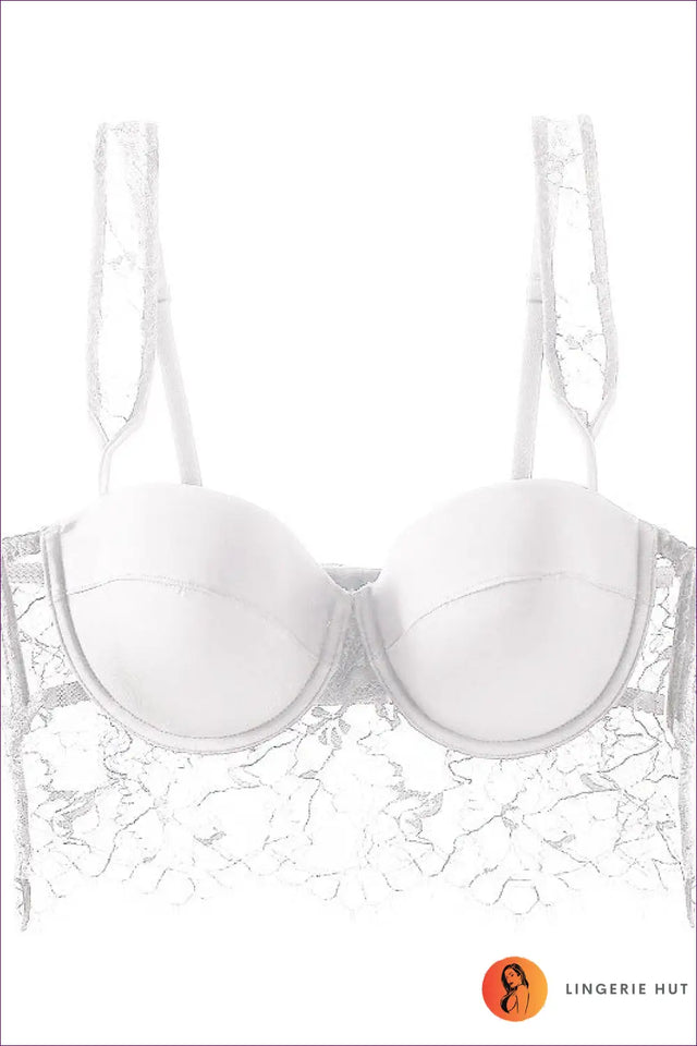 Lace Balconette Bra Set with Floral Detail - Understated Glamour