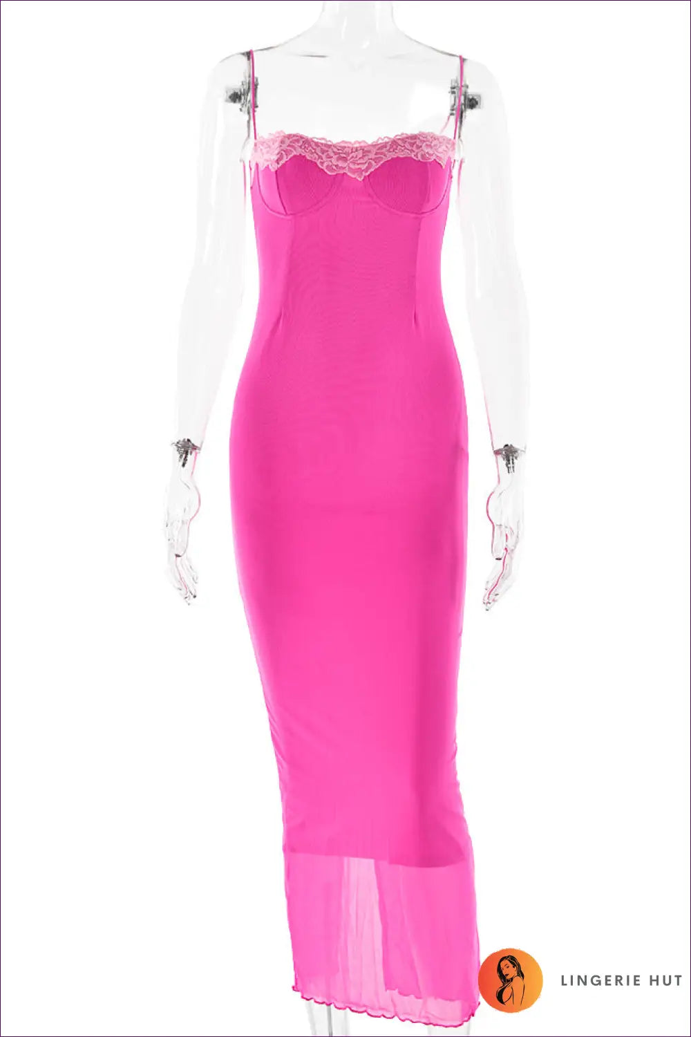 Lace Bodycon Maxi Dress - Summer Evenings Sorted - s / Coral Red - Dresses - Clothing • Glamour • Lace - Lingerie Hut