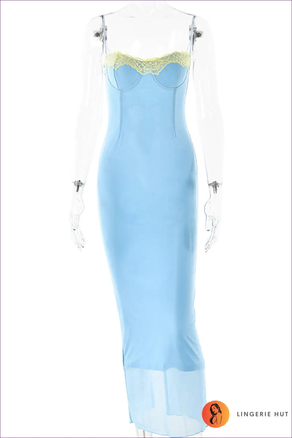 Lace Bodycon Maxi Dress - Summer Evenings Sorted - s / Blue - Dresses - Clothing • Glamour • Lace - Lingerie Hut