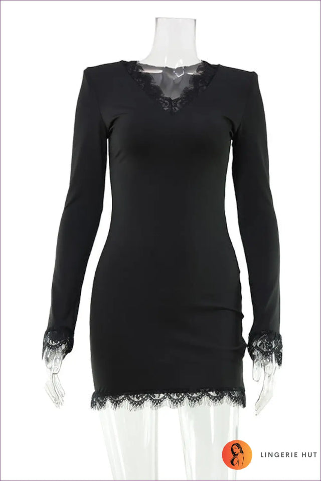 Lace Bodycon Mini Dress - Effortlessly Polished Days