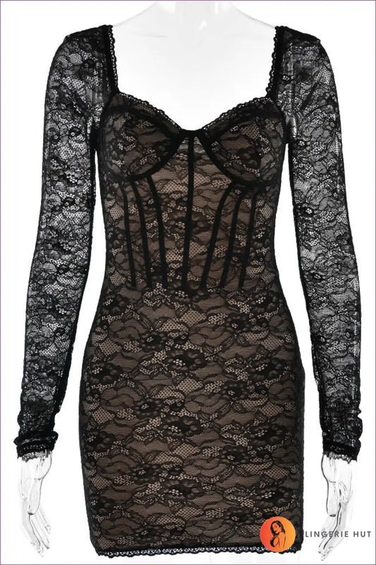 Lace Bodycon Mini Dress - Understated Glamour - s / Black - Dresses - All Season • Autumn • Backless • Date Night