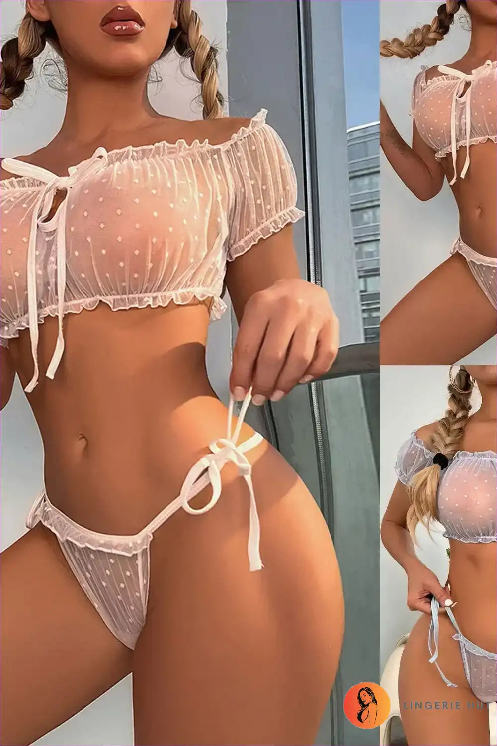 Lace Bra & Thong Lingerie Set for Intimate Evenings Boudoir, Set, Date Night, just In, Lace