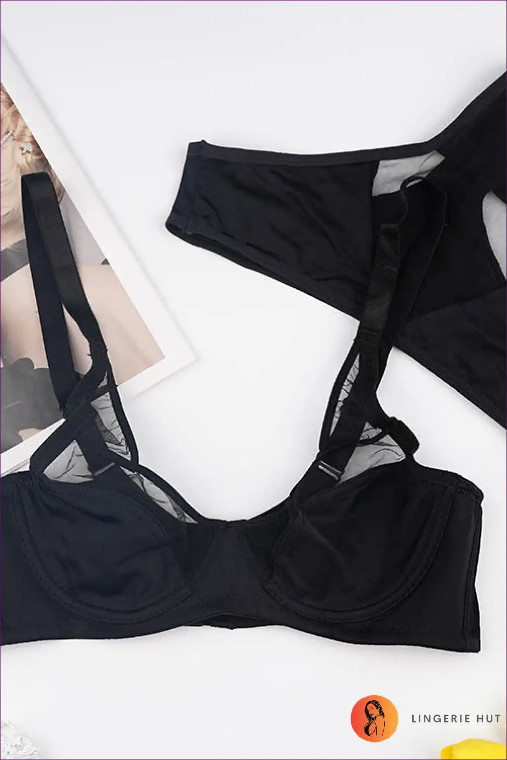 Lace Bralette Set with Mesh Panels - Effortless Allure for Bikini, Bra Set, Everyday, just In, Lace