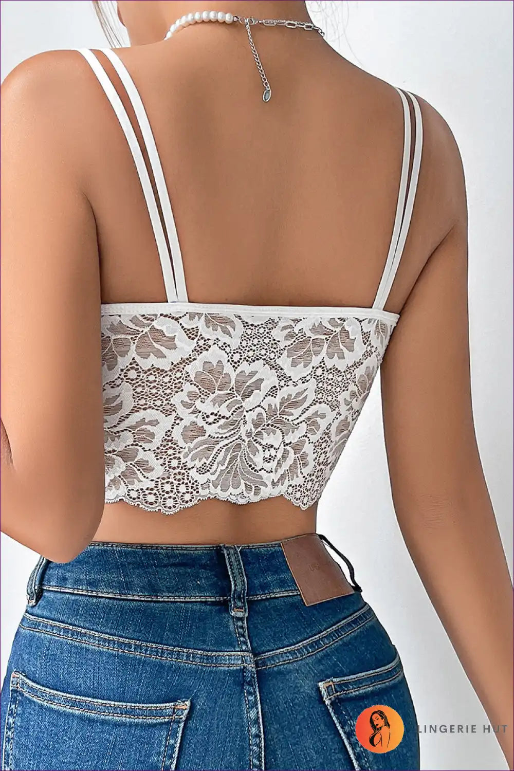 Lace Camisole with Plunge Neckline - Effortless Summer Allure for Casual, Crop, Cutout, Date Night, Everyday
