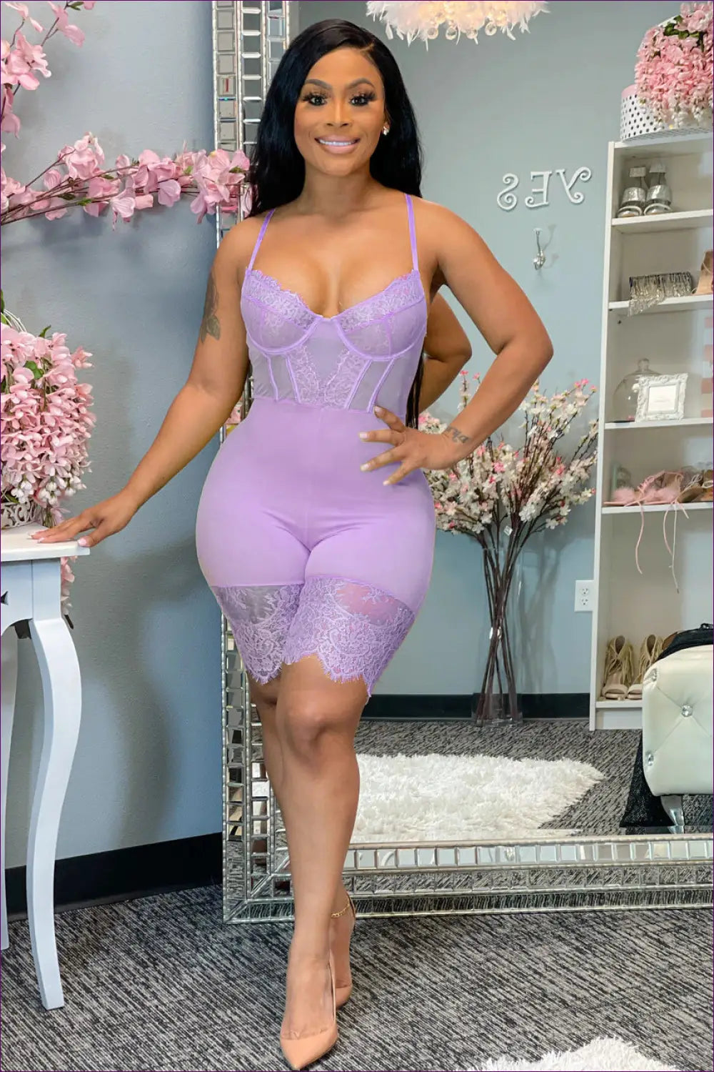 Lace Corset Jumpsuit - Effortless Glamour - Xs / Purple - Clothing - Lingerie Hut - Bodycon • Casual • Evening Wear
