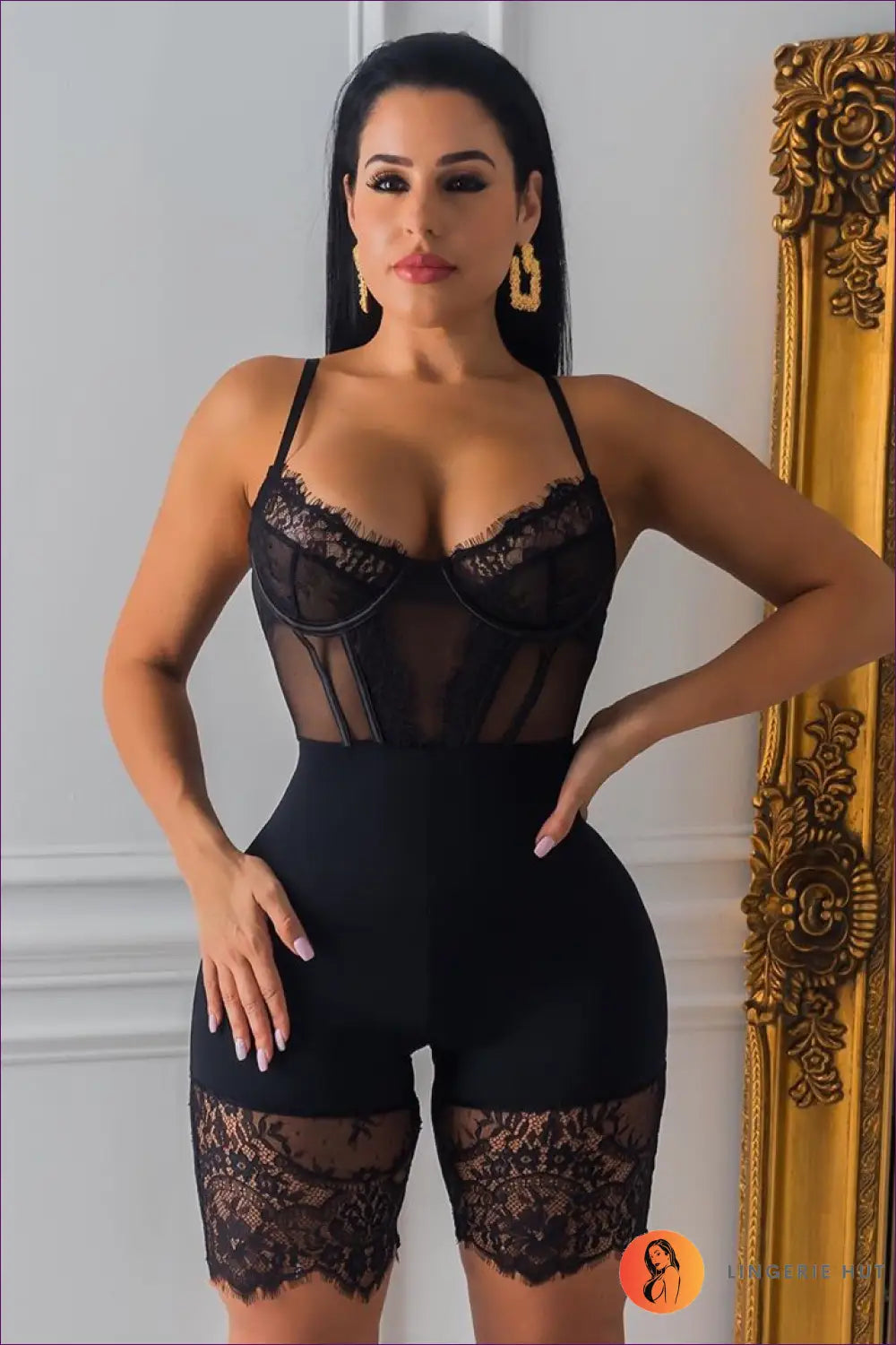 Lace Corset Jumpsuit - Effortless Glamour - Xs / Black - Clothing - Lingerie Hut - Bodycon • Casual • Evening Wear