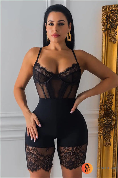 Lace Corset Jumpsuit - Effortless Glamour - Xs / Black - Clothing - Lingerie Hut - Bodycon • Casual • Evening Wear