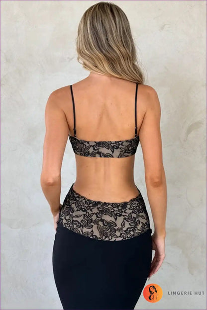 Lace Cut-out Maxi Cami Dress for Party Nights - Sultry & Sculpted Bodycon, Cutout, Evening Wear, Formal Lace