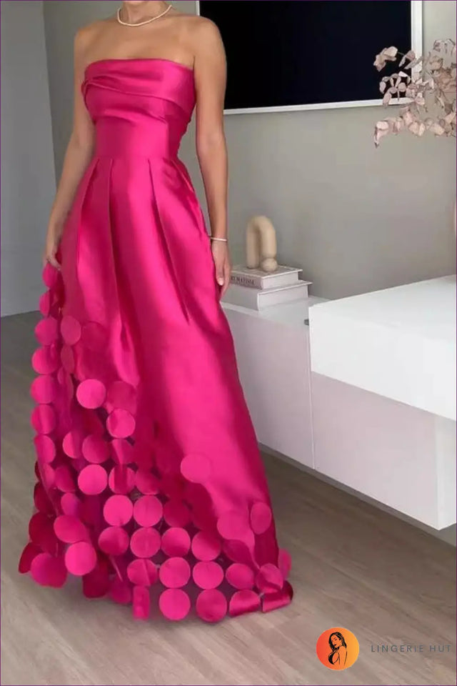 Strapless Pink Maxi Dress